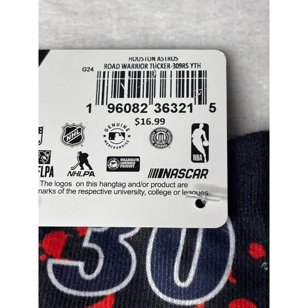 For Bare Feet Youth (13, 1-3) Houston Astros Road Warrior Tucker #30 Socks NWTs